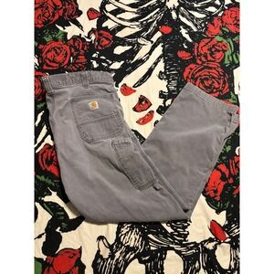 Carhartt Relaxed Fit Rugged Flex Rigby Dungaree Grey Work Pants 38x30 102291-039